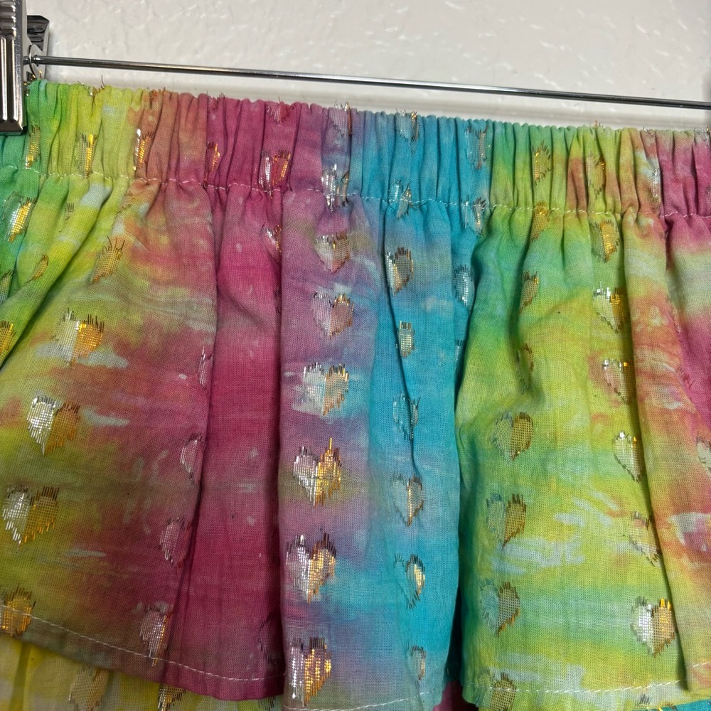 NWT Koch Sunset Charm Tie Dye Ruffle Tier Ivy Mini Skirt Size Medium - Picture 4 of 7